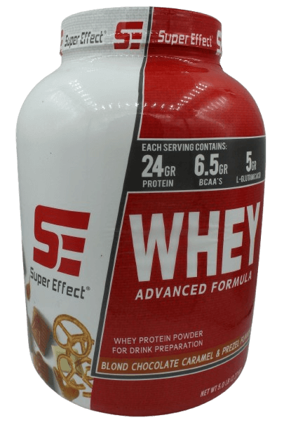 אבקת חלבון WHEY בטעם שוקולד בלונדי קרמל ובייגלה מבית Super Effect