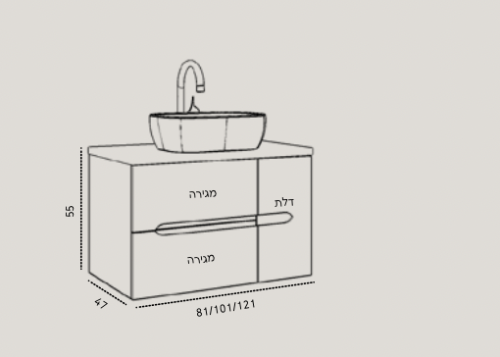 ארון רועי תלוי בגימור ירוק מט 100/47