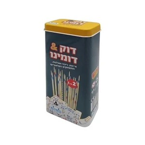 דוק+דומינו בקופה מתכת