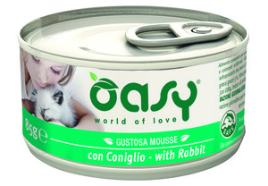 אואסי חתול מעדן ארנבת 85 גרם Oasy Gustosa Mousse Rabbit