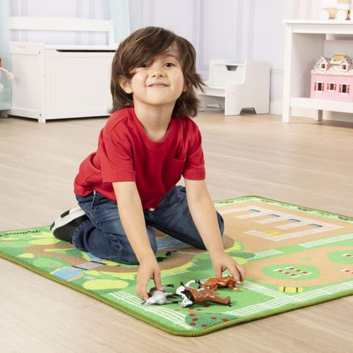 משטח פעילות מצויר + 4 דמויות סוסים - חוות סוסים