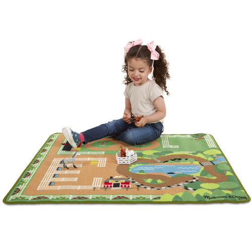 משטח פעילות מצויר + 4 דמויות סוסים - חוות סוסים