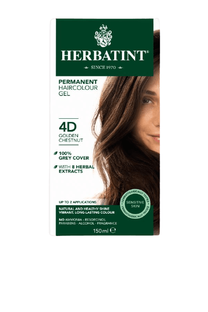 צבע לשיער | על בסיס צמחי | הרבטינט | 4D ערמוני | מוזהב |