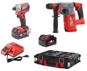 סט Brushless מברגת אימפקט קומפקטית + פטישון נטען Milwaukee