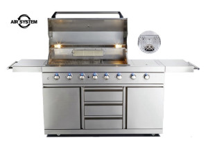 ALL GRILL מטבח נירוסטה יחידת גריל  6 מבערים+כירת צד