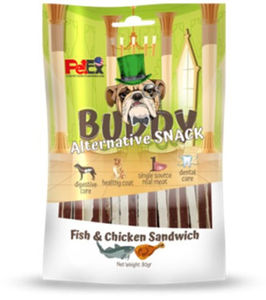 באדי מקלות עוף ודגים 80 גרם פטקס - BUDDY Fish & Chicken Sandwich