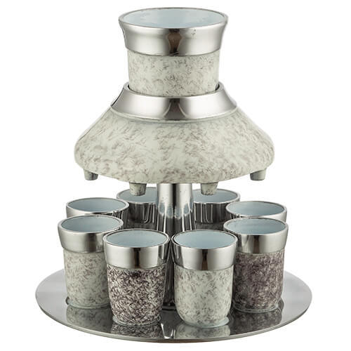 מחלק יין אלומניום מהודר עם 8 כוסיות - שיש 21 ס