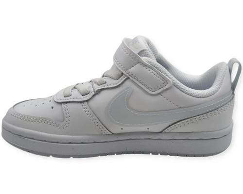 סניקרס עור לילדים עם רצועת סקוץ' Nike Court Borough Low 2 לוגו תכלת 