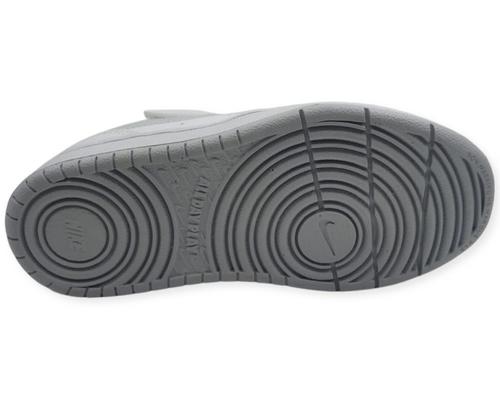 סניקרס עור לילדים עם רצועת סקוץ' Nike Court Borough Low 2 לוגו תכלת 