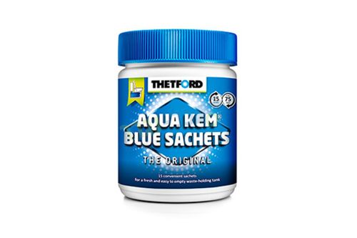 טבליות לטיפול בפסולת ביוב בשירותים כימיים  AQUA KEM BLUE SACHETS