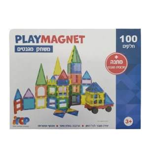 משחק מגנטים כולל מכונית מתנה, 100 חל