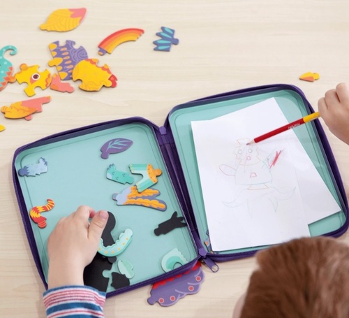 קלמר רב פעמי + ערכת משחק במגנטים עם למעלה מ 50 חלקים - מפלצות משגעות