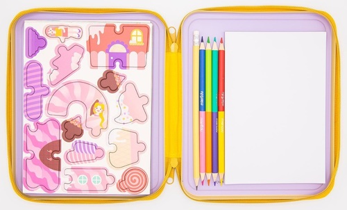 קלמר רב פעמי + ערכת משחק במגנטים עם למעלה מ 50 חלקים - בית ממתקים