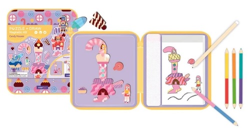 קלמר רב פעמי + ערכת משחק במגנטים עם למעלה מ 50 חלקים - בית ממתקים