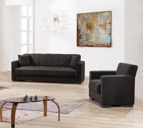 מערכת ישיבה דגם נורית 3+1 שחור