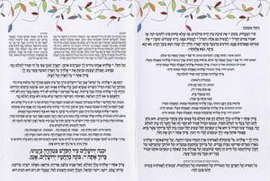 Birkat Hamazon Bencher in two versions of Ashkenaz and Eidot Mizrach - Leaves 