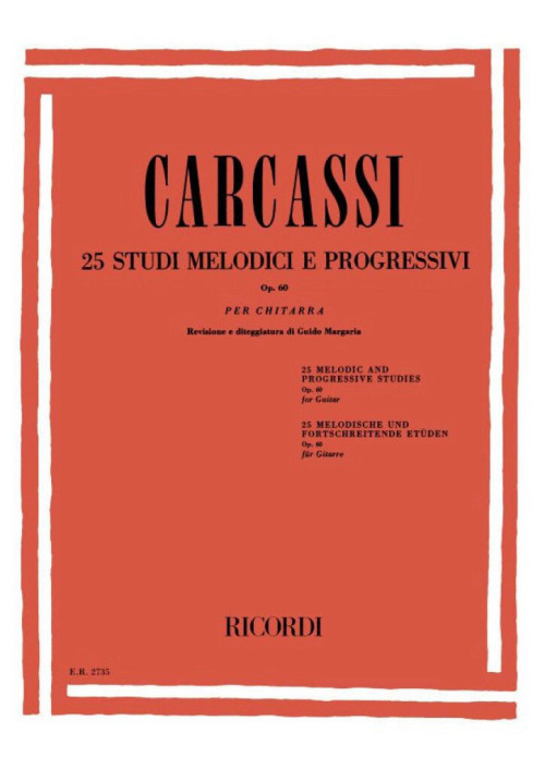 ספר לגיטרה Garcassi 25 Studi Melodici E Progressivi OP. 60