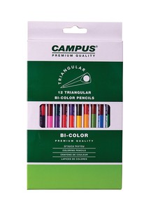 עפרונות צבעוניים דו צדדיים קמפוס - 12 יח' CAMPUS