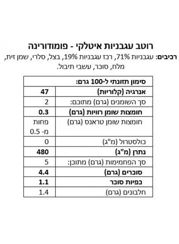 רוטב לפסטה/פיצה פומודורינה 370 גר' MENU
