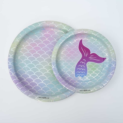 צלחות נייר קטנות 8 יח' בת הים