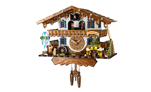 שעון קוקייה עם אלמנטים נעים