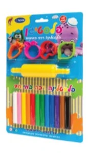 12 פלסטלינה+4 שבלונות