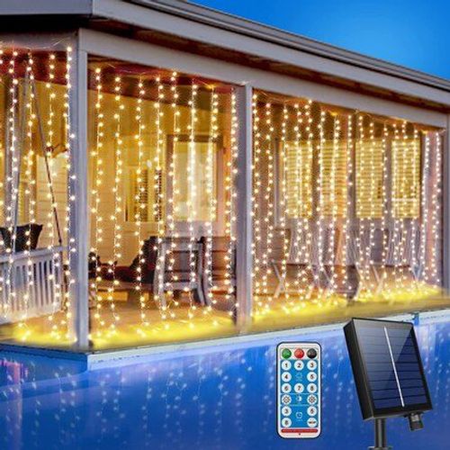 וילון לד סולארי 1x3 מ' עם שלט אלחוטי וחיבור USB