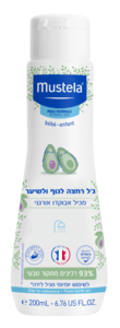 ג'ל רחצה לגוף ולשיער | מוסטלה | 200 מ"ל | מרגיע את העור ומעניק לחות