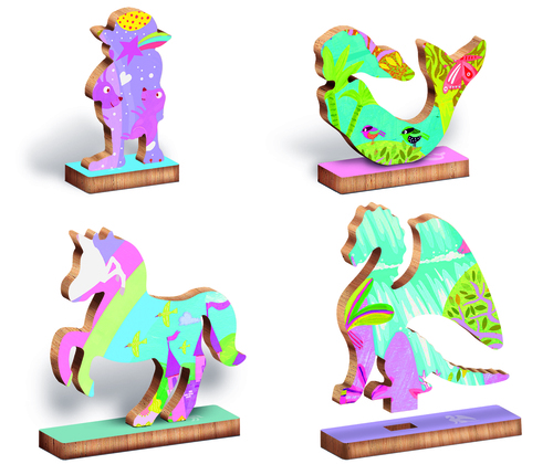 פאזל עץ חד קרן עם דמויות עומדות 48 חלקים