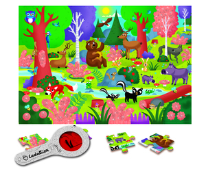 פאזל תמונות סודיות עם זכוכית מגדלת 24 חלקים - יער