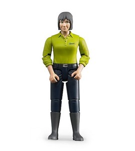 דמות Bworld של פועלת חקלאות 10 ס"מ לבושה מדי עבודה