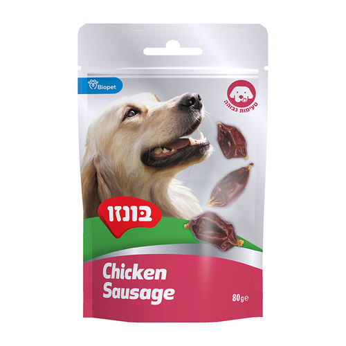 חטיף נקניקיות עוף 80 גרם לכלבים
