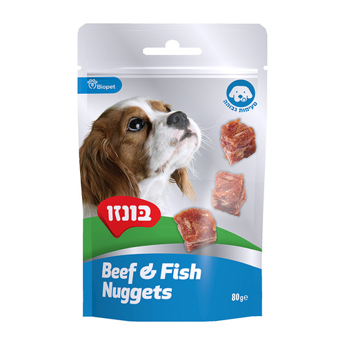 חטיף נאגטס בקר ודג 80 גרם לכלבים