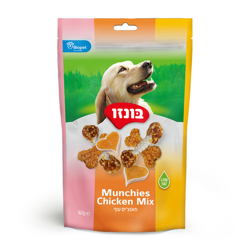 חטיף מיקס מאנצ'יס עוף 160 גרם לכלבים