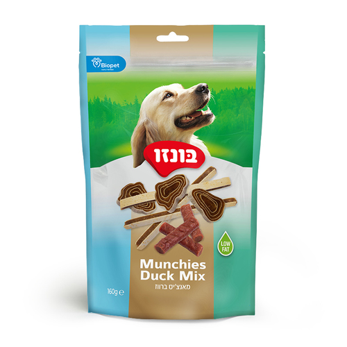חטיף מיקס מאנצ'יס ברווז 160 גרם לכלבים