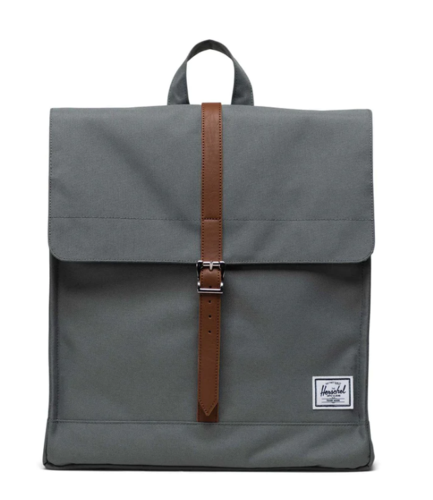 תיק גב הרשל בצבע אפור| CITY MID-VOLUME GREY SYNTHETIC LEATHER