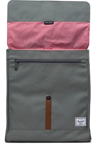 תיק גב הרשל בצבע אפור| CITY MID-VOLUME GREY SYNTHETIC LEATHER