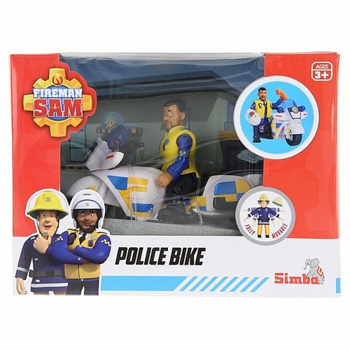 אופנוע משטרתי מהתכנית סמי הכבאי, כולל דמות שוטר ואביזרים נלווים 