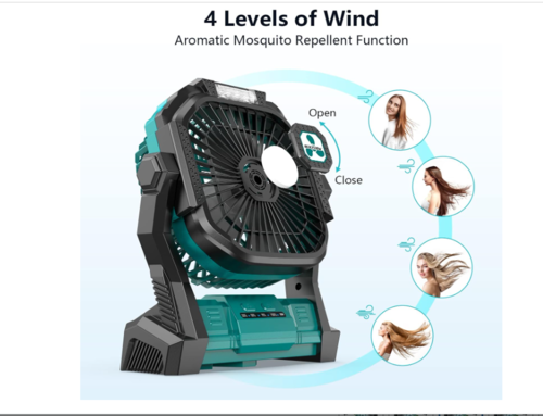 מאוורר לאוהל נטען עם תאורה 4 מצבים  CAMPING FAN ONLYNEW
