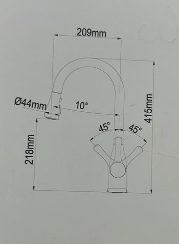 ברז מטבח דגם ביילי - נשלף שלושה מצבים - כרום 