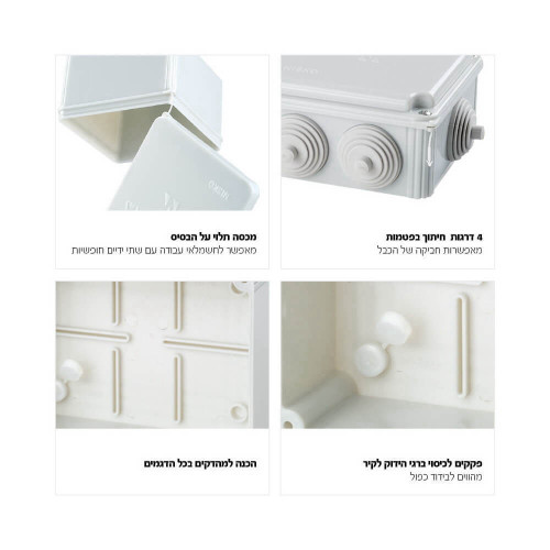 קופסה מוגן מים 80*80 עם פטמות טיטאן ניסקו T-8P