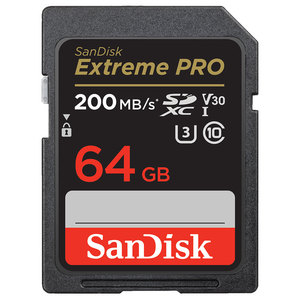 כרטיס זיכרון Sandisk Extrem Pro 64GB 200MBs 4K