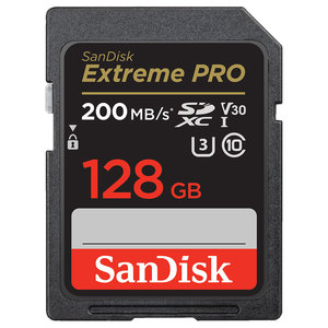 כרטיס זיכרון Sandisk Extrem Pro 128GB 200MBs 4K