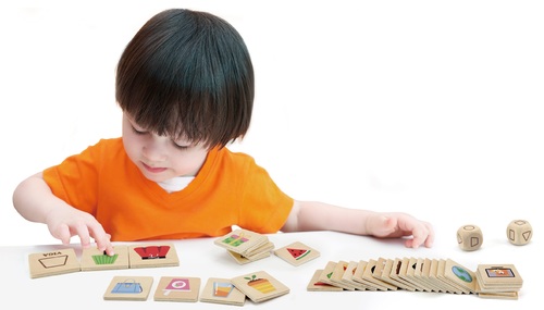 פאזל משחק התאמה ולימוד צורות מעץ מלא 35 חלקים