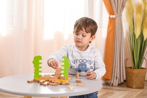 משחק קיר לבנים אל תפיל ת'אגוז מעץ מלא 43 חלקים