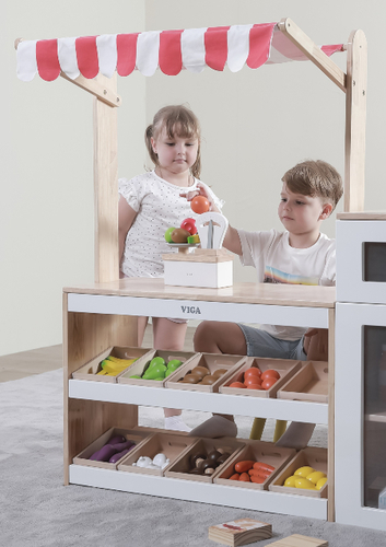 דוכן מכירות סופרמרקט מעץ מלא