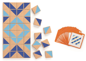 סט 40 צורות גאומטריות מגנטיות עם כרטיסיות ותיק אחסון מבד