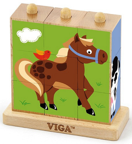 פאזל עץ חיות החווה - VIGA