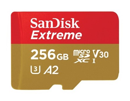 כרטיס זיכרון 256GB נפח SanDisk Extreme A2 Micro SDXC For Gaming