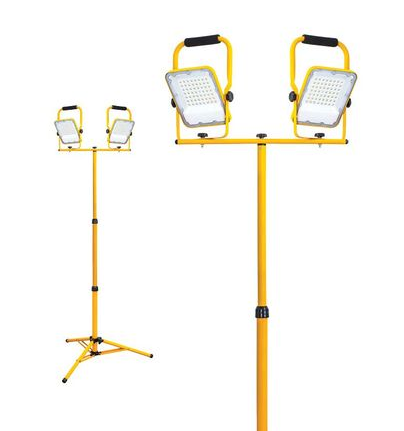 שני פנסי הצפה ניידים חצובה 2X30W